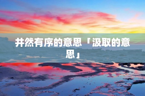 井然有序的意思「汲取的意思」