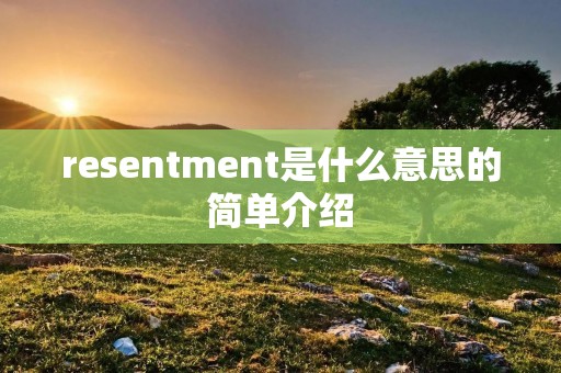 resentment是什么意思的简单介绍