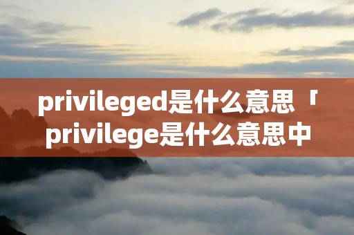 privileged是什么意思「privilege是什么意思中文翻译是什么意思」