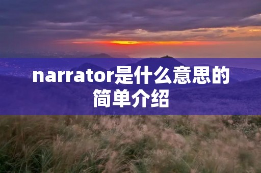 narrator是什么意思的简单介绍 narrator是什么意思的简单介绍