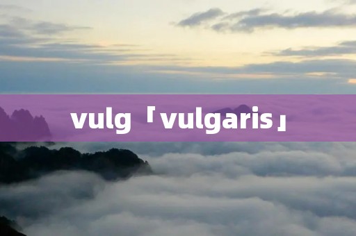 vulg「vulgaris」