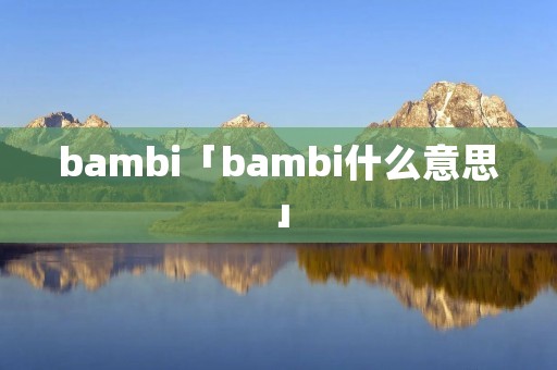bambi「bambi什么意思」