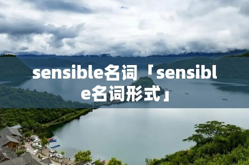 sensible名词「sensible名词形式」
