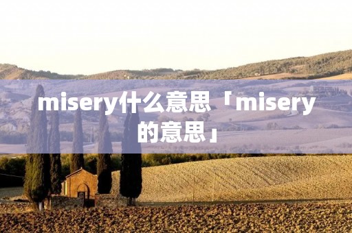 misery什么意思「misery的意思」