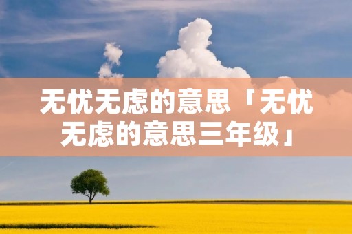 无忧无虑的意思「无忧无虑的意思三年级」