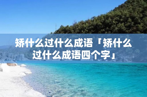 矫什么过什么成语「矫什么过什么成语四个字」