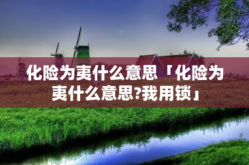 化险为夷什么意思「化险为夷什么意思?我用锁」