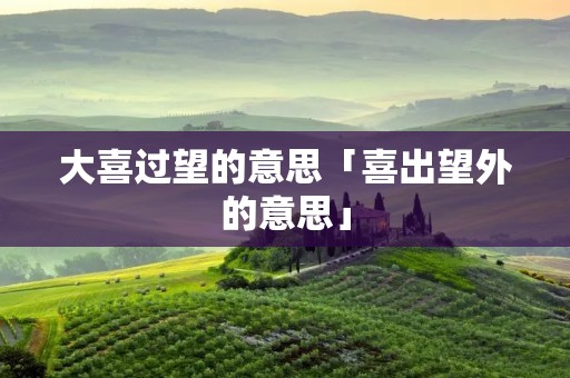 大喜过望的意思「喜出望外的意思」