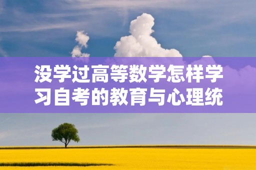 没学过高等数学怎样学习自考的教育与心理统计学