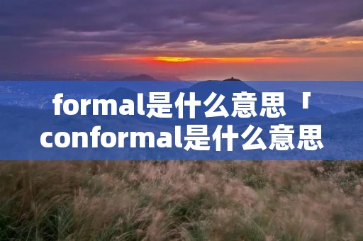 formal是什么意思「conformal是什么意思」 formal是什么意思「conformal是什么意思」