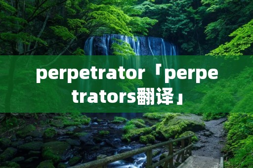 perpetrator「perpetrators翻译」