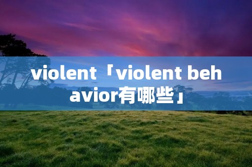 violent「violent behavior有哪些」
