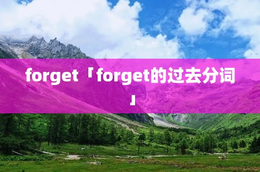 forget「forget的过去分词」