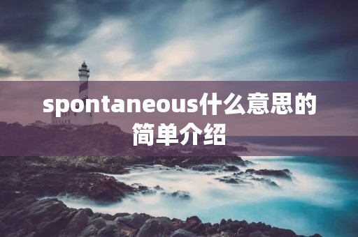 spontaneous什么意思的简单介绍