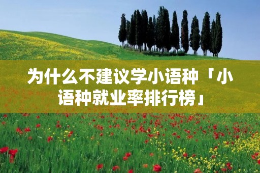 为什么不建议学小语种「小语种就业率排行榜」 为什么不建议学小语种「小语种就业率排行榜」