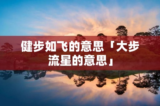 健步如飞的意思「大步流星的意思」