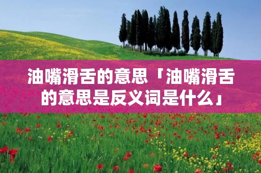 油嘴滑舌的意思「油嘴滑舌的意思是反义词是什么」 油嘴滑舌的意思「油嘴滑舌的意思是反义词是什么」