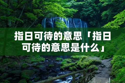 指日可待的意思「指日可待的意思是什么」