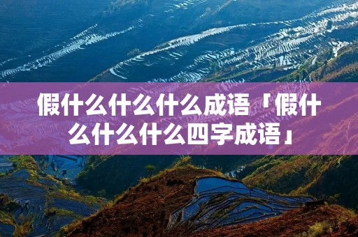 假什么什么什么成语「假什么什么什么四字成语」