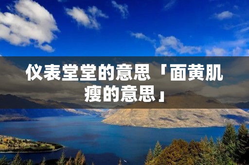 仪表堂堂的意思「面黄肌瘦的意思」