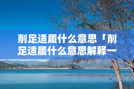 削足适履什么意思「削足适履什么意思解释一下」
