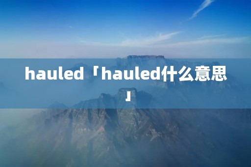 hauled「hauled什么意思」