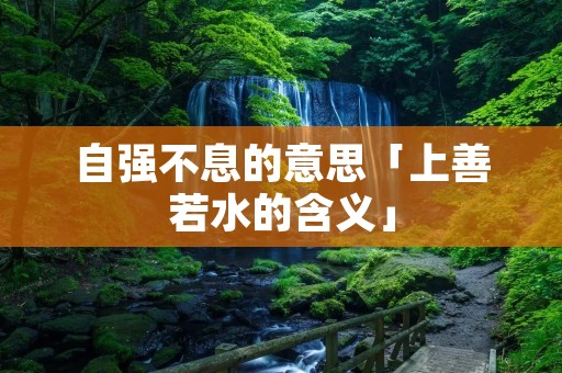 自强不息的意思「上善若水的含义」