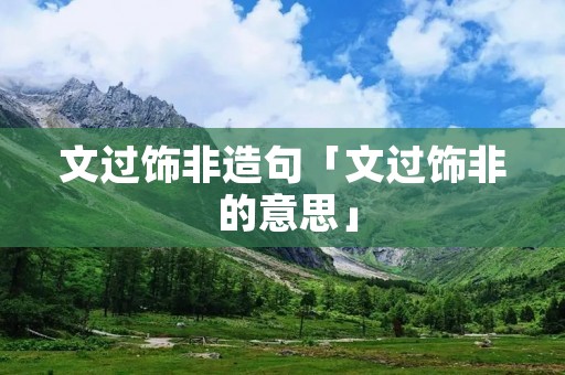 文过饰非造句「文过饰非 的意思」