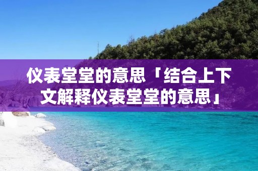 仪表堂堂的意思「结合上下文解释仪表堂堂的意思」