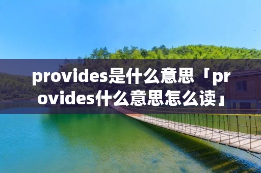 provides是什么意思「provides什么意思怎么读」 provides是什么意思「provides什么意思怎么读」
