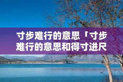 寸步难行的意思「寸步难行的意思和得寸进尺的意思意思一样吗」
