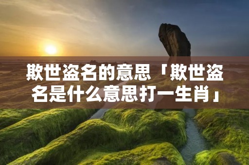 欺世盗名的意思「欺世盗名是什么意思打一生肖」