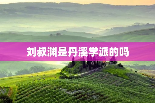 刘叔渊是丹溪学派的吗