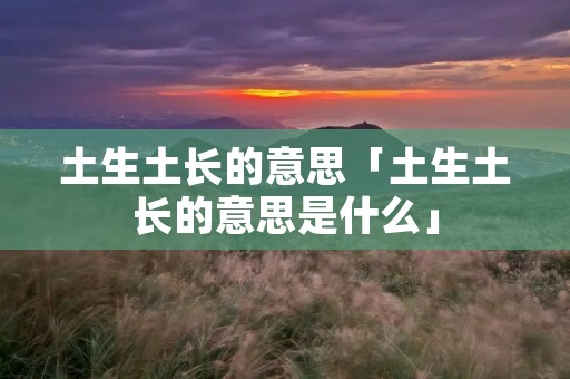 土生土长的意思「土生土长的意思是什么」