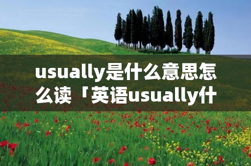 usually是什么意思怎么读「英语usually什么意思怎么读」