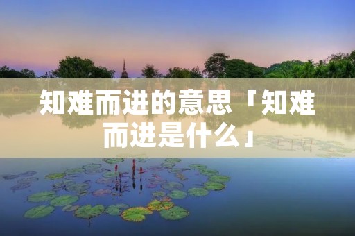 知难而进的意思「知难而进是什么」