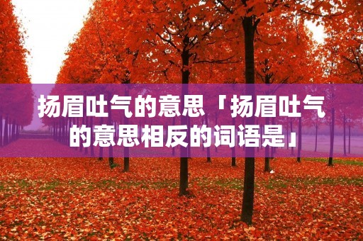 扬眉吐气的意思「扬眉吐气的意思相反的词语是」