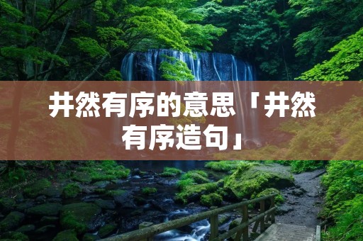 井然有序的意思「井然有序造句」