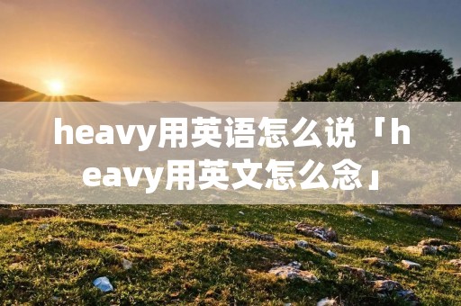 heavy用英语怎么说「heavy用英文怎么念」