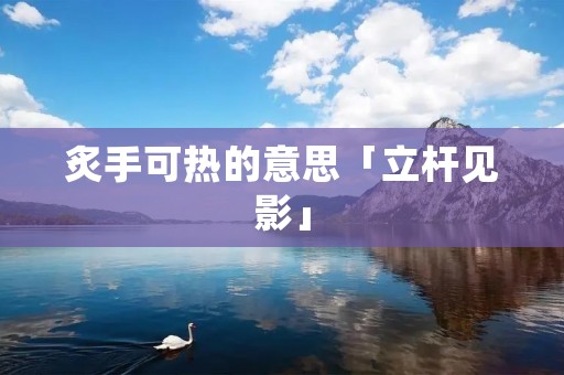 炙手可热的意思「立杆见影」