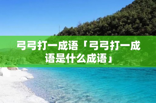 弓弓打一成语「弓弓打一成语是什么成语」