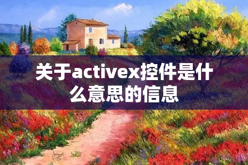 关于activex控件是什么意思的信息