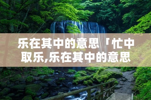 乐在其中的意思「忙中取乐,乐在其中的意思」 乐在其中的意思「忙中取乐,乐在其中的意思」