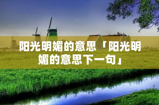 阳光明媚的意思「阳光明媚的意思下一句」