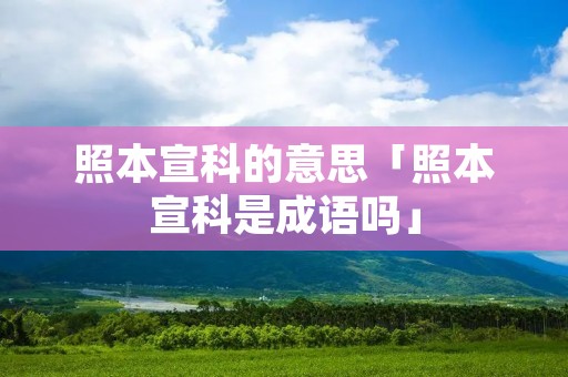 照本宣科的意思「照本宣科是成语吗」