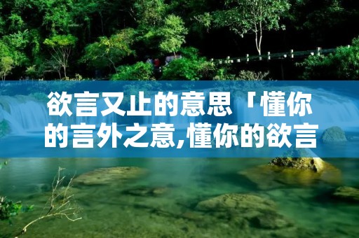 欲言又止的意思「懂你的言外之意,懂你的欲言又止的意思」