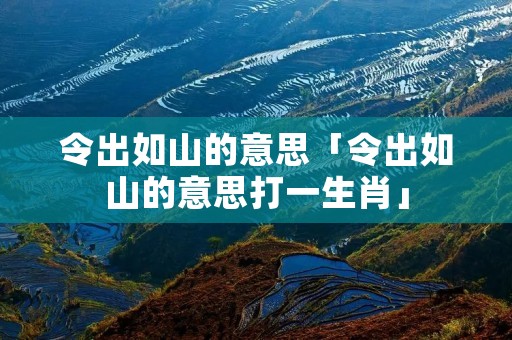 令出如山的意思「令出如山的意思打一生肖」