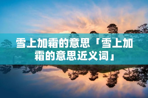雪上加霜的意思「雪上加霜的意思近义词」