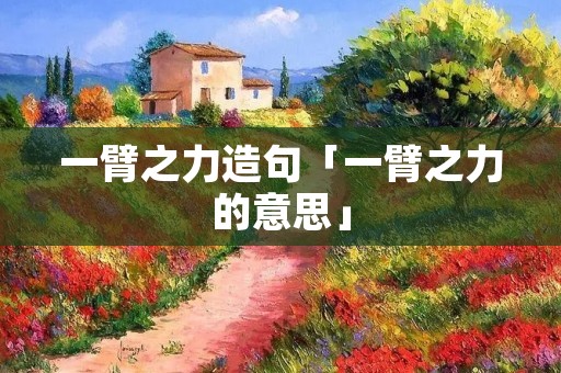 一臂之力造句「一臂之力的意思」
