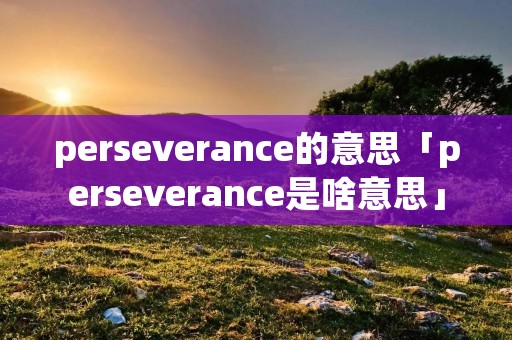 perseverance的意思「perseverance是啥意思」